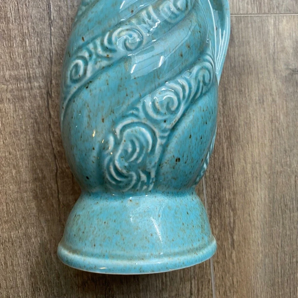 Vintage 1966 Jim Beam Regal China Turquoise Scroll Swirl Decanter 13.5